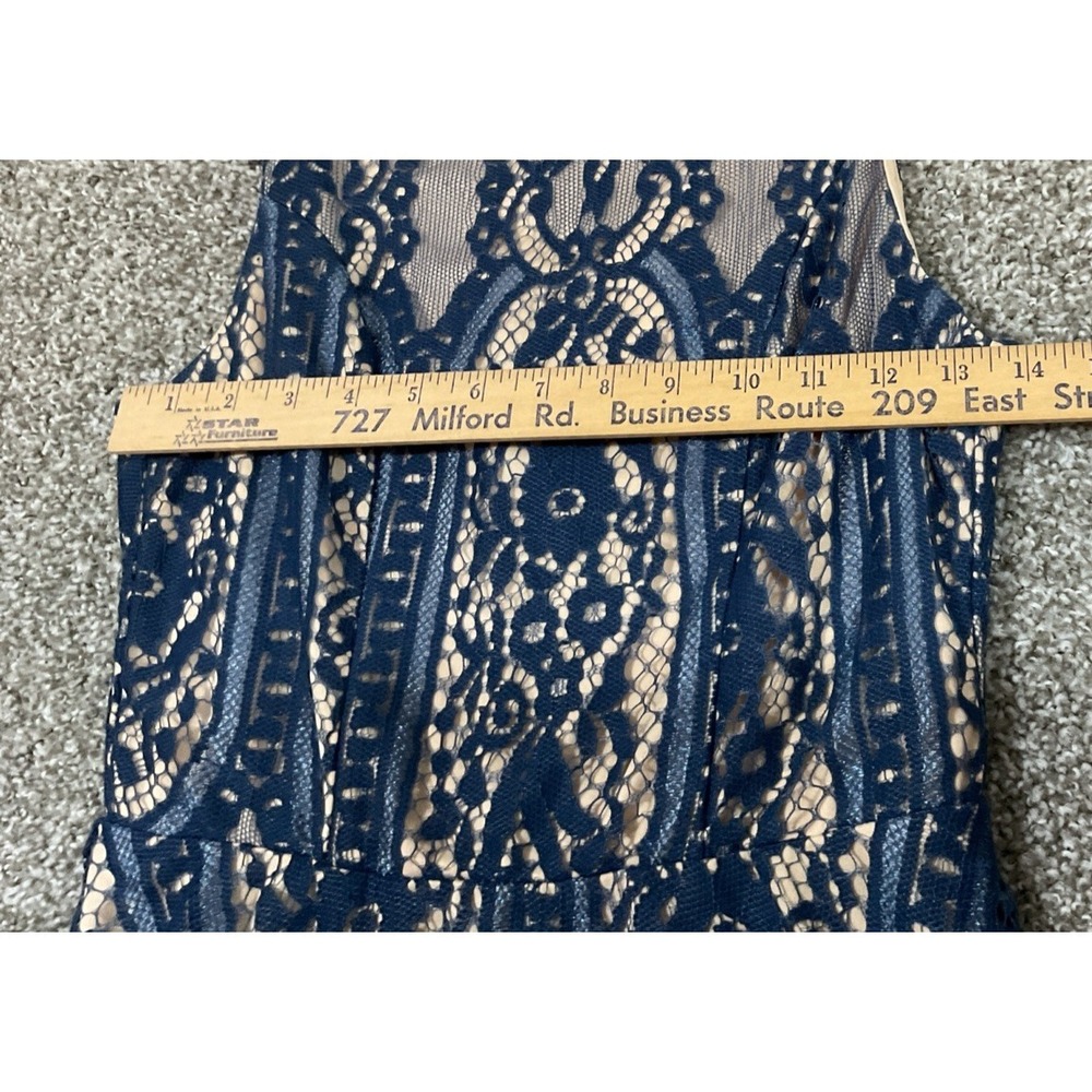 Charlotte Russe Blue Cutout Lined Sleeveless Mini Dress Sz M Semi Formal - Picture 7 of 9